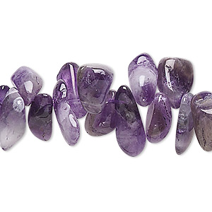 Bead, amethyst (natural / dyed), large Hawaiian chip, Mohs hardness 7. Sold per 15-inch strand.