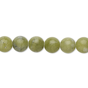 Bead, Connemara marble (natural), 8mm round, B grade, Mohs hardness 3. Sold  per 15-1/2 inch strand. - Fire Mountain Gems and Beads
