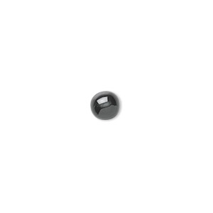 Cabochon, black star diopside (natural), 6mm non-calibrated round, C grade, Mohs hardness 5-1/2 to 6. Sold per pkg of 2.