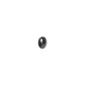 Cabochon, black star diopside (natural), 7x5mm non-calibrated oval, C grade, Mohs hardness 5-1/2 to 6. Sold per pkg of 2.