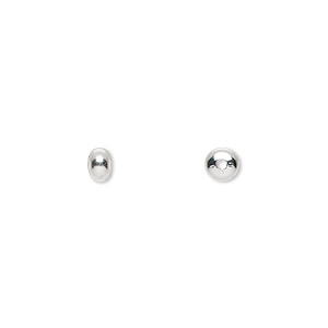 Bead, silver-plated brass, 4.5x3mm saucer. Sold per pkg of 100.