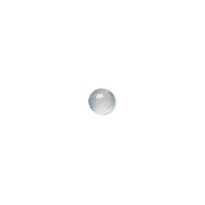 Cabochon, blue chalcedony (natural), 4mm hand-cut calibrated round, B grade, Mohs hardness 6-1/2 to 7. Sold per pkg of 10.
