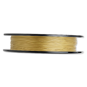 Beading wire, Tigertail™, nylon-coated stainless steel, gold, 3