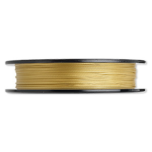 Beading wire, Tigertail™, nylon-coated stainless steel, gold, 3