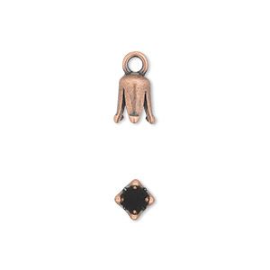 Cord Ends Copper Plated/Finished Copper Colored