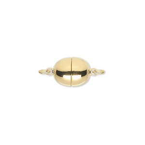 Clasp, magnetic, gold-finished brass, 7x6mm barrel. Sold per pkg of 10 ...