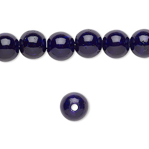 Bead, riverstone (dyed), purple, 8mm round, B grade, Mohs hardness 3-1/2. Sold per pkg of 10.