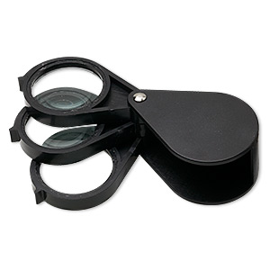 Loupe, 5x to 15x power, plastic and steel, black, 4 x 1-1/2 inches (when open). Sold individually.