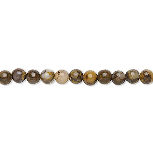 Bead, brown opal (stabilized), 4mm round, B grade, Mohs hardness 5 to 6-1/2. Sold per 15-1/2&quot; to 16&quot; strand.