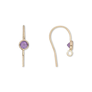 Hook Ear Wire Findings Gold-Filled Purples / Lavenders