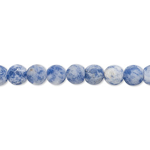 Bead, sodalite (natural), matte, 6mm round, B grade, Mohs hardness 5 to 6. Sold per 8-inch strand, approximately 35 beads.