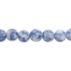 Bead, sodalite (natural), matte, 8mm round, B grade, Mohs hardness 5 to 6. Sold per 8-inch strand, approximately 20 beads.