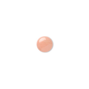 Cabochon, bamboo coral (dyed), pink, 8mm calibrated round, Mohs hardness 3-1/2 to 4. Sold per pkg of 2.