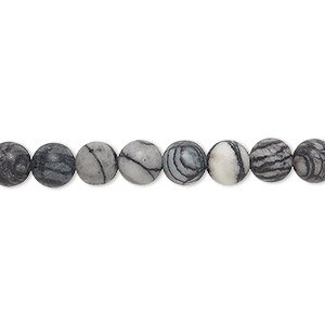 Beads Grade B Black Silk Stone