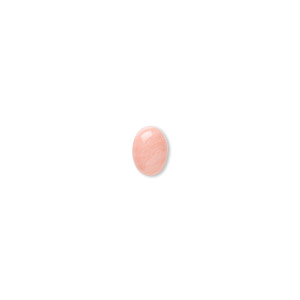 Cabochon, bamboo coral (dyed), pink, 7x5mm calibrated oval, Mohs hardness 3-1/2 to 4. Sold per pkg of 4.