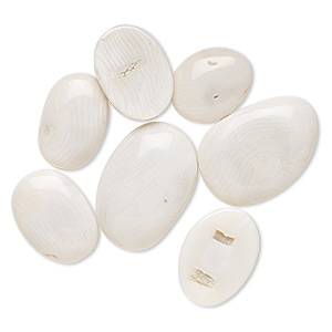 Cabochon, bamboo coral (bleached), white, 18x12mm-27x20mm non-calibrated freeform, Mohs hardness 3-1/2 to 4. Sold per 25-gram pkg, approximately 15-25 cabochons.