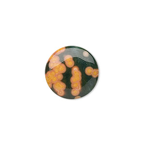 Cabochon, ocean jasper (natural), 16mm calibrated round, B grade, Mohs hardness 6-1/2 to 7. Sold individually.
