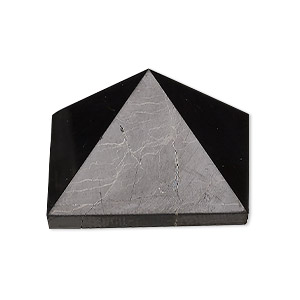 Gift, shungite (natural), 33x33x22mm pyramid, Mohs hardness 3-1/2 to 4. Sold individually.