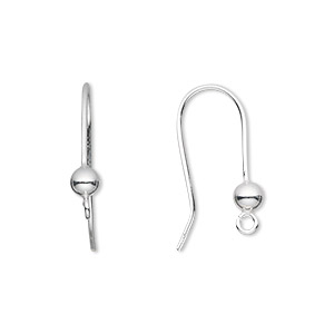 Hook Ear Wire Findings Sterling Silver Silver Colored
