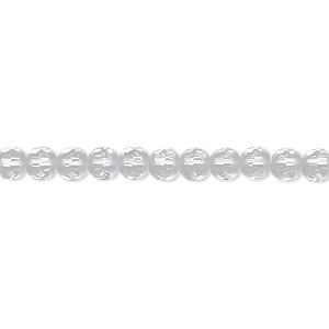 Bead, quartz crystal (natural), partially matte, 4mm partially faceted round, B grade, Mohs hardness 7. Sold per 8-inch strand, approximately 50 beads.