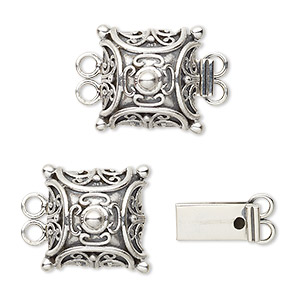 Box (Tab) Clasp Sterling Silver Silver Colored