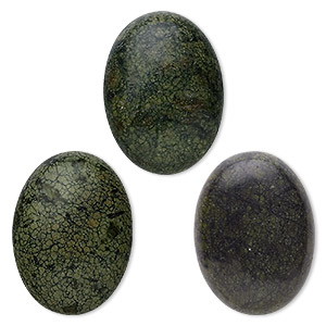 Cabochon, Russian serpentine (natural), 30x22mm calibrated oval, B grade, Mohs hardness 2-1/2 to 5. Sold per pkg of 2.