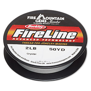 Thread, Berkley® FireLine®, gel-spun polyethylene, crystal, 0.08mm  diameter, 2-pound test. Sold per 50-yard spool. - Fire Mountain Gems and  Beads