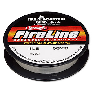Thread, Berkley&reg; FireLine&reg;, gel-spun polyethylene, crystal, 0.13mm diameter 4-fiber braid, 4-pound test. Sold per 50-yard spool.