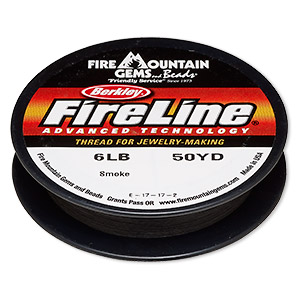 Thread, Berkley&reg; FireLine&reg;, gel-spun polyethylene, smoke, 0.15mm diameter 4-fiber braid, 6-pound test. Sold per 50-yard spool.