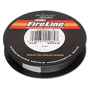 Thread, Berkley&reg; FireLine&reg;, gel-spun polyethylene, smoke, 0.06mm diameter, 1-pound test. Sold per 125-yard spool.
