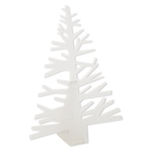 Display, earring, acrylic, frosted clear, 18 x 13 x 4-1/2 inch tree. Sold individually.