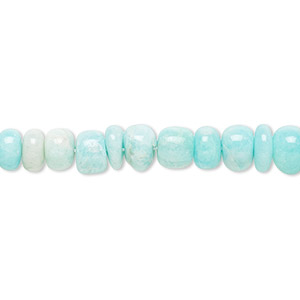 Bead, amazonite (natural), 5x1.5mm-6.5x5mm graduated hand-cut rondelle, B+ grade, Mohs hardness 6 to 6-1/2. Sold per 15-1/2&quot; to 16&quot; strand.