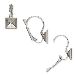 Earring Settings Stainless Steel Silver Colored