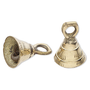 2215509 Small round bells - 9 mm - 100 pcs. - brass-plated 