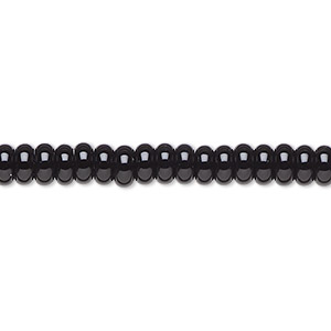 Bead, black onyx (dyed), 5x2mm rondelle, B grade, Mohs hardness 6-1/2 to 7. Sold per 15-1/2&quot; to 16&quot; strand.