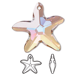 Focal, Crystal Passions&reg;, crystal purple haze, 30x28mm faceted starfish pendant (6721). Sold individually.