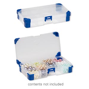 Plastic Organizer Box With 4 to 12 Adjustable Compartments-6-1/2' x 3-1/2,  Plastic Organizer Box 