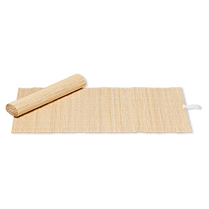 Display pad, bamboo (natural), 14 x 7-3/4 inch roll-up rectangle. Sold per pkg of 4.