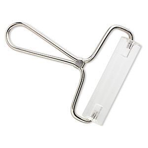 Roller, acrylic and steel, clear , 5-1/2 x 4 x 3/4 inch brayer with handle. Sold individually.