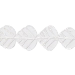Bead, quartz crystal (natural), 13x11mm-16x14mm hand-cut carved leaf, B- grade, Mohs hardness 7. Sold per 15-1/2&quot; to 16&quot; strand.