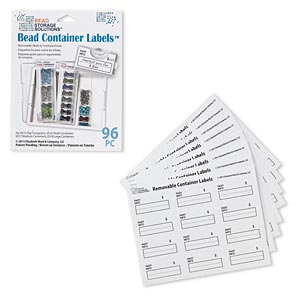 Adhesive label, Bead Storage Solutions™ Bead Container Labels™, paper,  white and black, 1-1/2 x 3/4 inches with PART INFO $. Sold per pkg of 96.  - Fire Mountain Gems and Beads