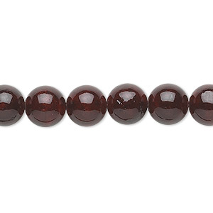 Bead, riverstone (dyed), dark red, 8mm round, B grade, Mohs hardness 3-1/2. Sold per 15-1/2&quot; to 16&quot; strand.