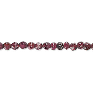 Bead, garnet (dyed), 4mm hand-cut faceted round, B- grade, Mohs hardness 7 to 7-1/2. Sold per 15-1/2&quot; to 16&quot; strand.