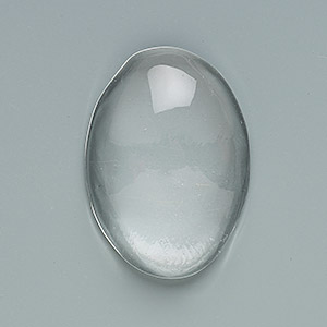 Cabochon, glass, clear, 30x22mm non-calibrated oval. Sold per pkg of 6.