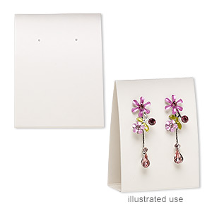 Earring card, adhesive and card stock, cream, 3x2-1/4 inches assembled. Sold per pkg of 100.