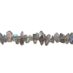Bead, labradorite (natural), mini to small chip, Mohs hardness 6 to 6-1/2. Sold per 36-inch strand.