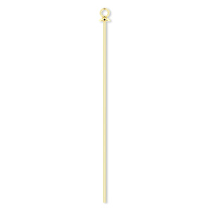 Head pin, 14Kt gold-filled, 24 gauge, 2 inches with cup and ring. Sold per pkg of 4.