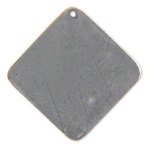 Focal, brass, earth tone grey patina, Pantone&reg; color 17-5102, 40x40mm double-sided diamond. Sold per pkg of 6.