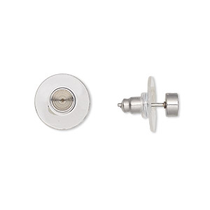 Earstud, Almost Instant Jewelry&reg;, acrylic and stainless steel, clear, 5mm with PP32 chaton setting. Sold per pkg of 4 pairs.