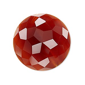 Cabochon, carnelian (dyed / heated), 30mm calibrated cube-cut round, B grade, Mohs hardness 6-1/2 to 7. Sold individually.